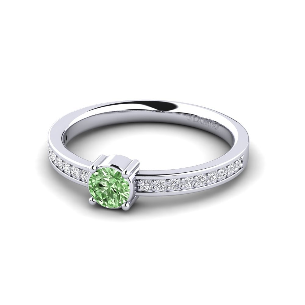 Diamante Verde Anillo de compromiso Tasco
