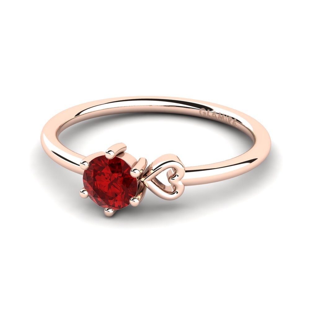 18ct Rose Gold Ruby (Lab Created) Women's Ring Tasenka