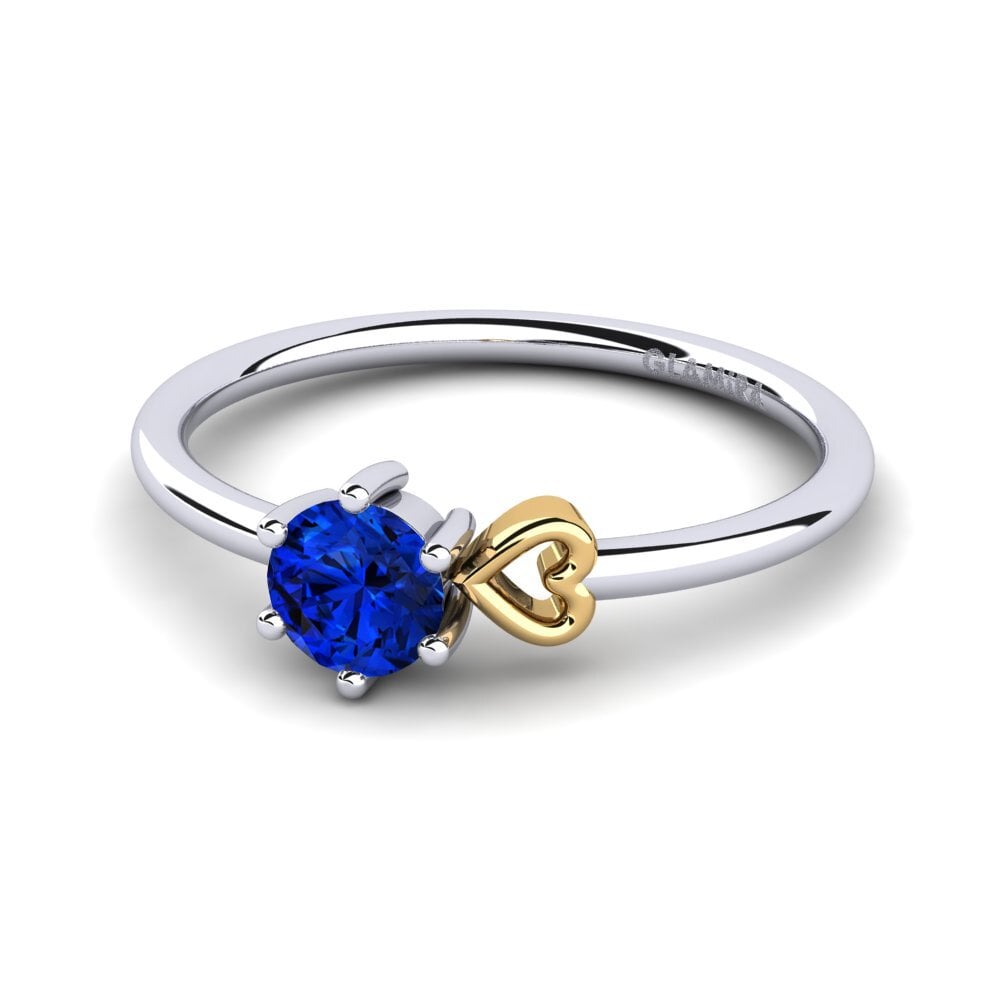 18ct White & Yellow Gold Sapphire (Lab Created) Women's Ring Tasenka
