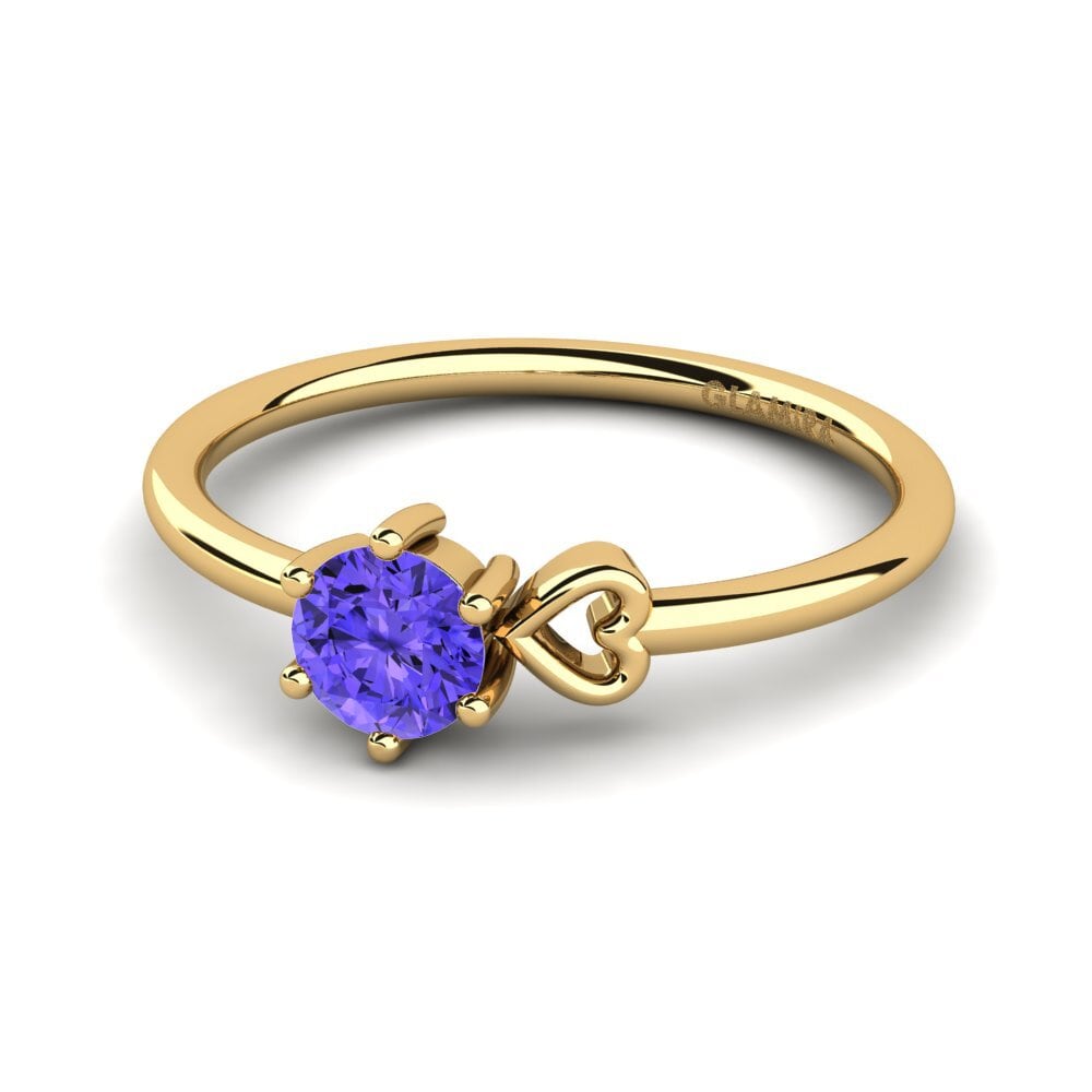 18k Oro Amarillo Tanzanita Anillo de Mujer Tasenka