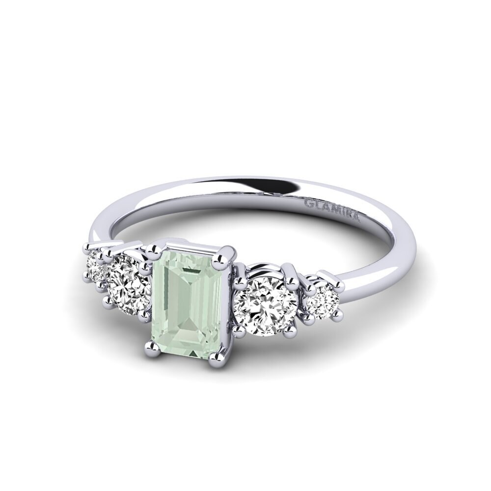 Green Amethyst Engagement Ring Tessa