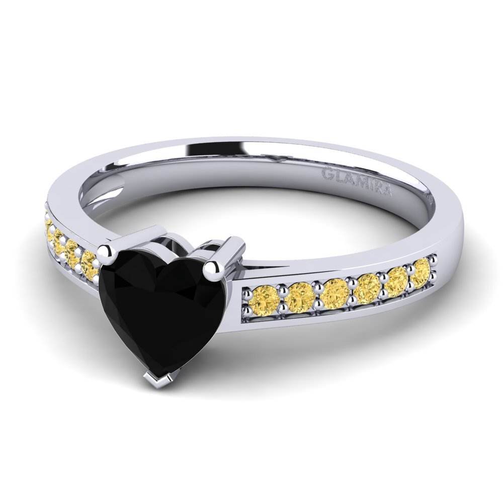 18k Oro Blanco Anillo de compromiso Tina