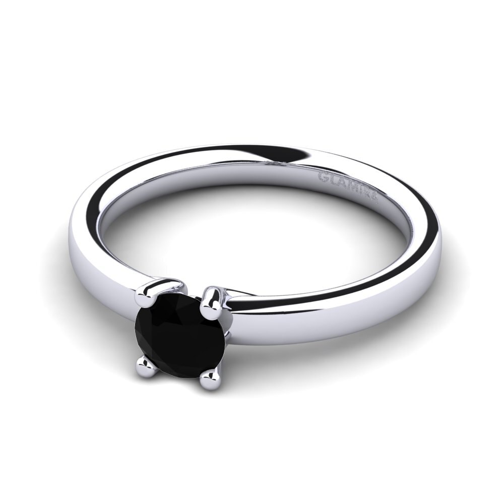 Black Sapphire Engagement Ring Titina 0.5 crt