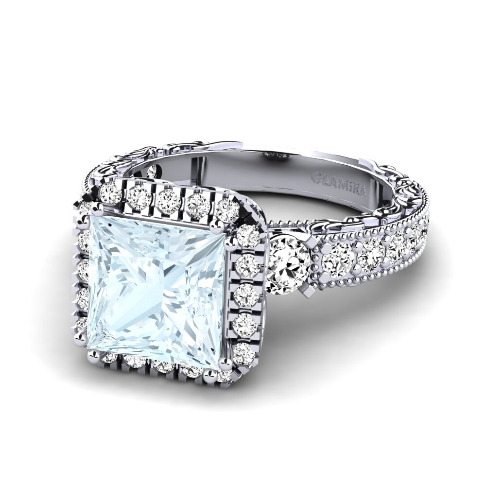 Aquamarine Engagement Ring Mariko