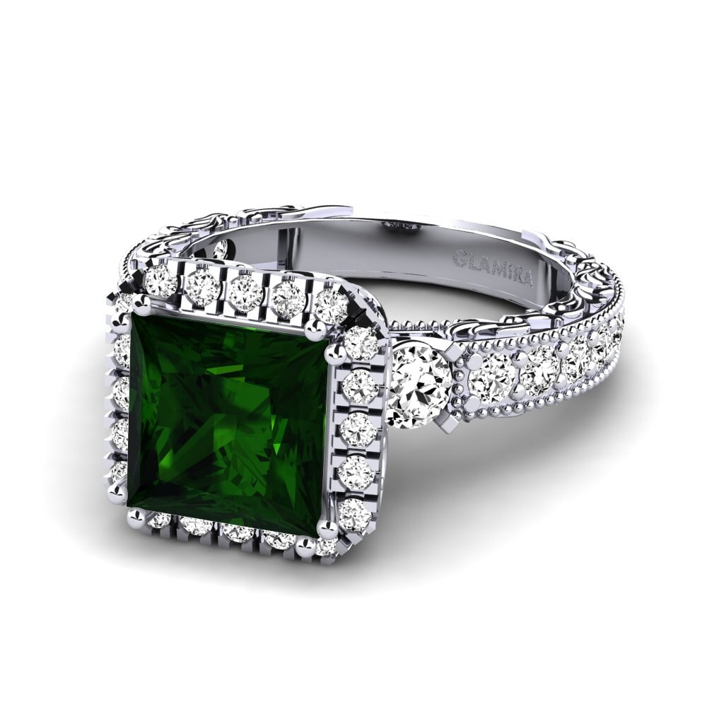 Green Tourmaline Engagement Ring Mariko