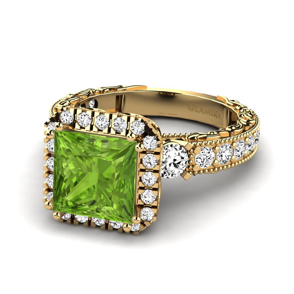Peridot Engagement Ring Mariko