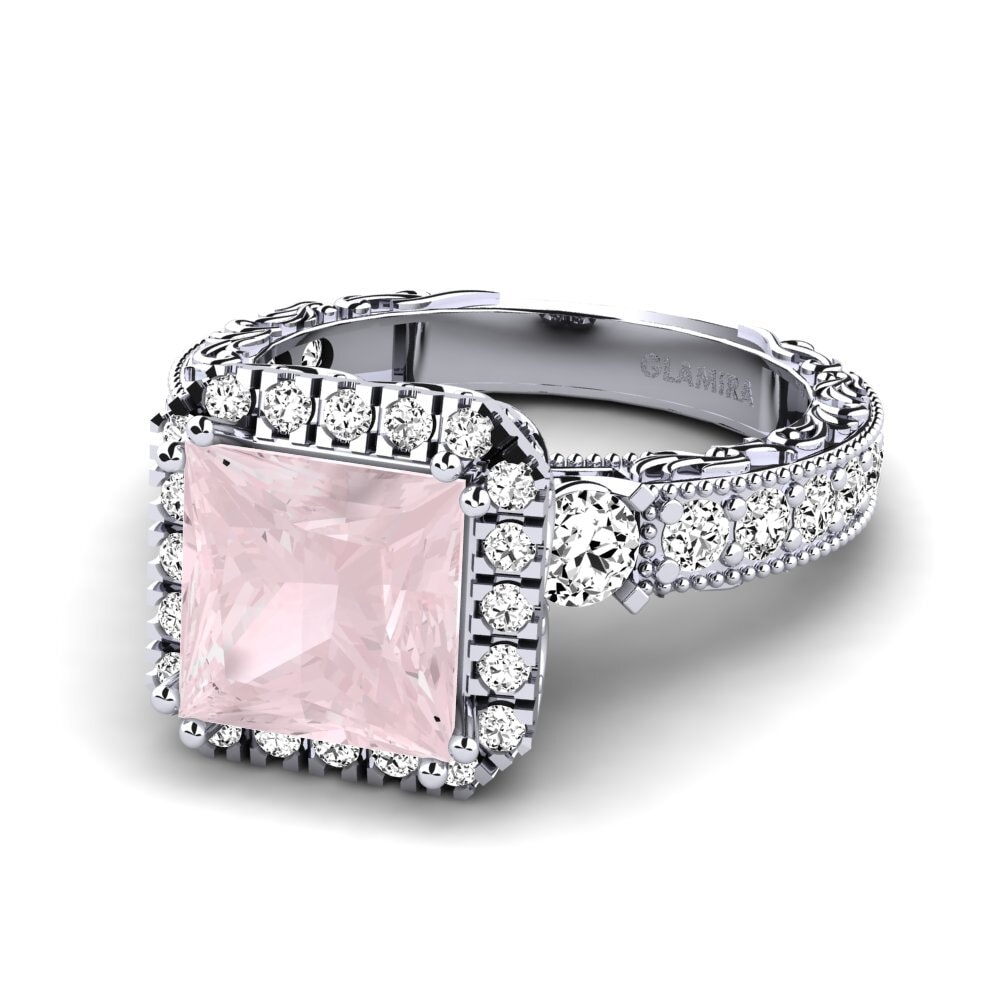 Rose Quartz Engagement Ring Mariko
