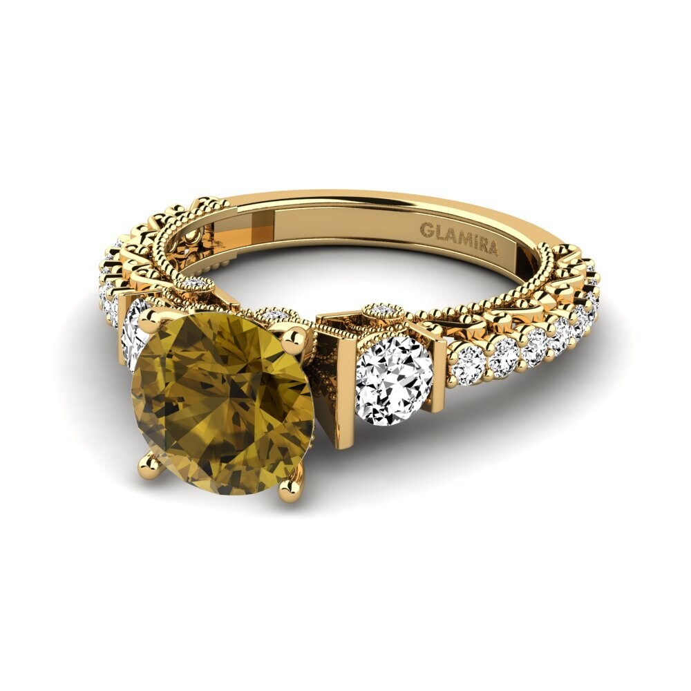 Circón Marrón Anillo de compromiso Marquita
