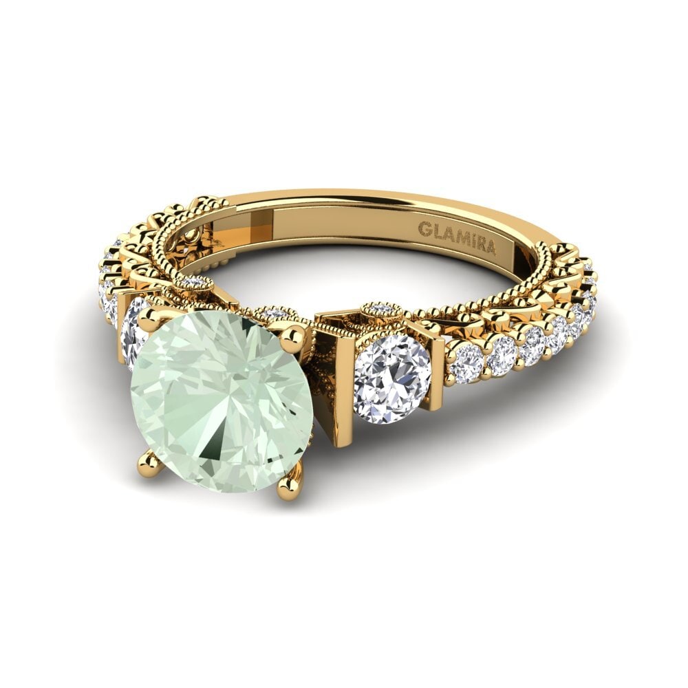 Green Amethyst Engagement Ring Marquita