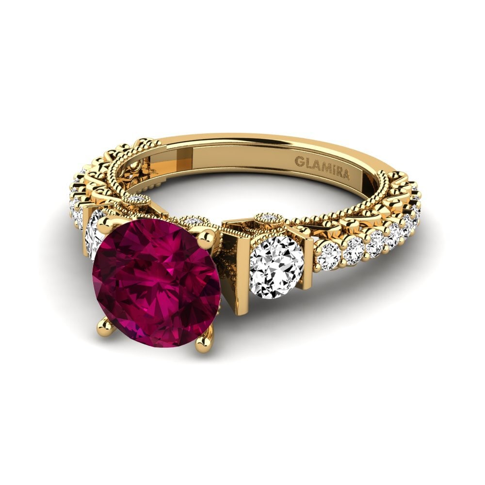 Granate Rhodolite Anillo de compromiso Marquita