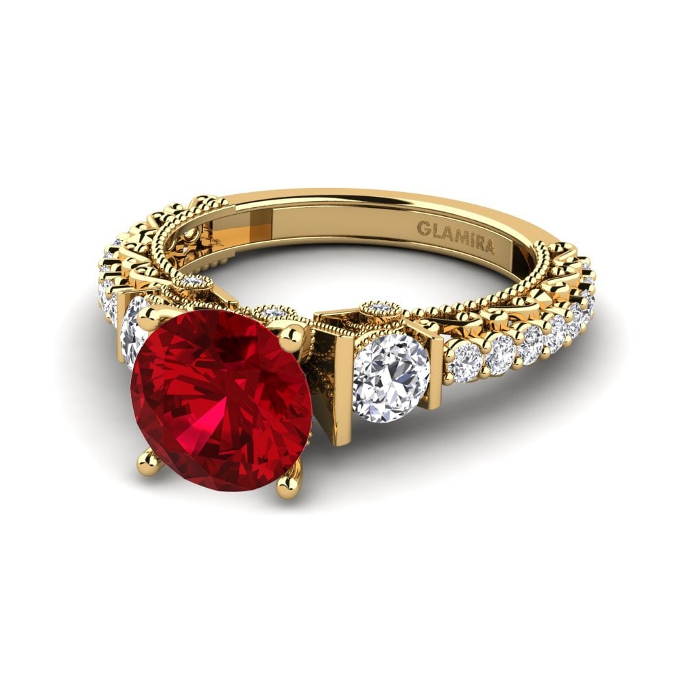 Red Zirconia Engagement Ring Marquita