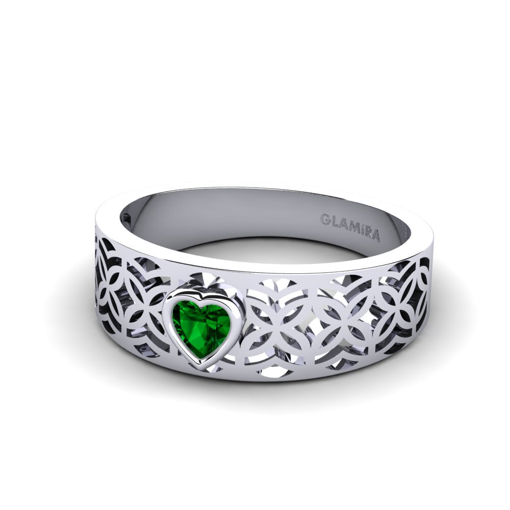 Heart Green Zirconia Women's Ring Sue
