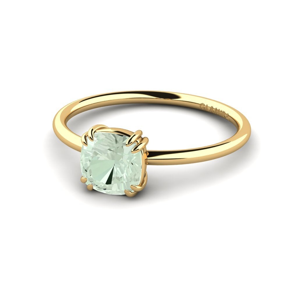 18k Oro Amarillo Amatista verde Anillo de compromiso Vaisselle