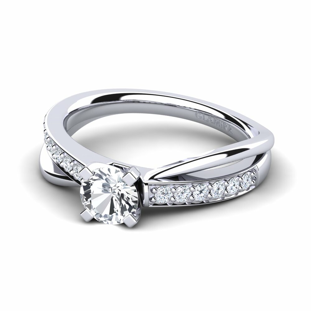 Circón Blanco Anillo de compromiso Viviette
