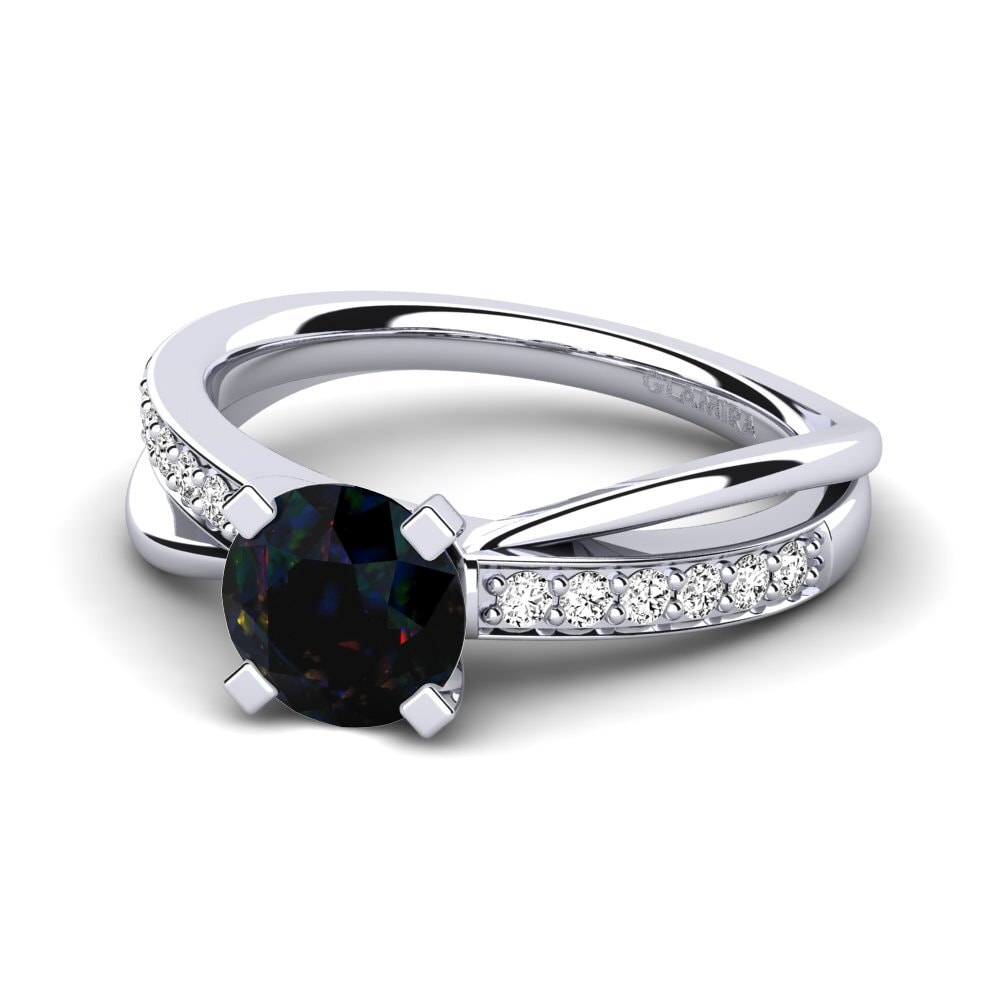Opalo Negro Anillo de compromiso Viviette 1.0 crt