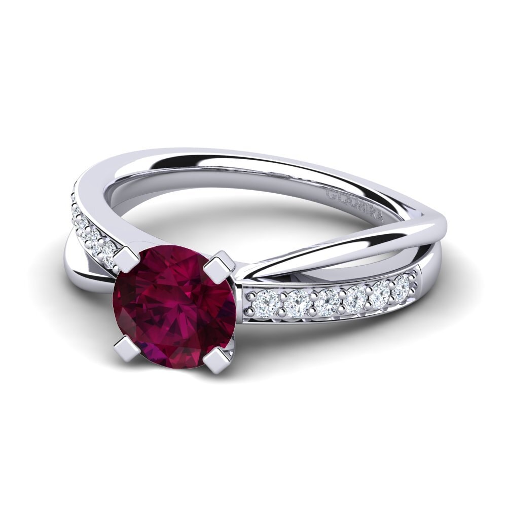Rhodolite Garnet Engagement Ring Viviette 1.0 crt