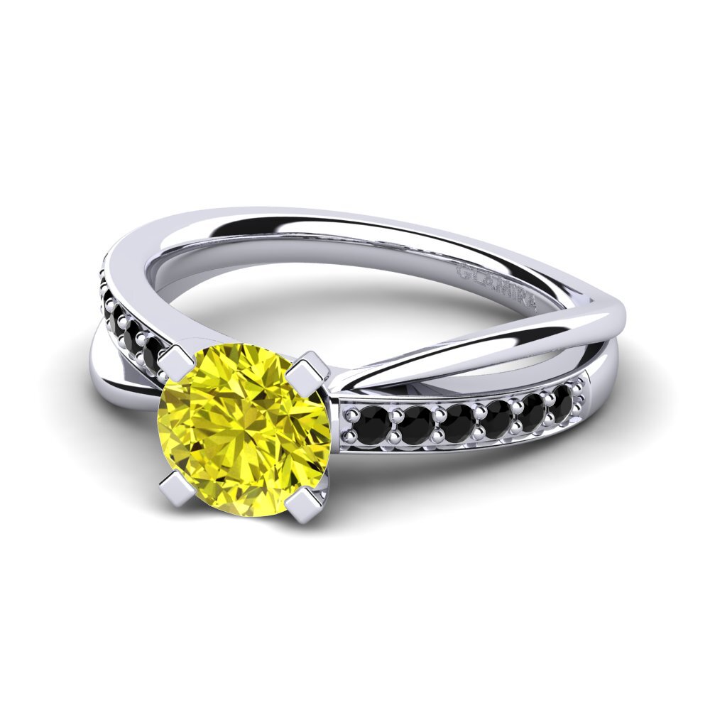 Yellow Diamond Engagement Ring Viviette 1.0 crt