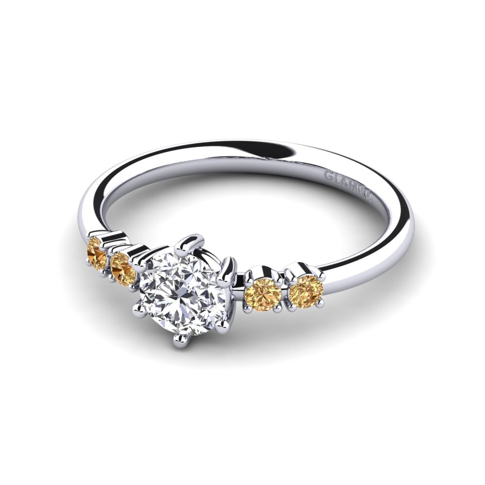 18k Oro Blanco Diamante Anillo de compromiso Zanessa
