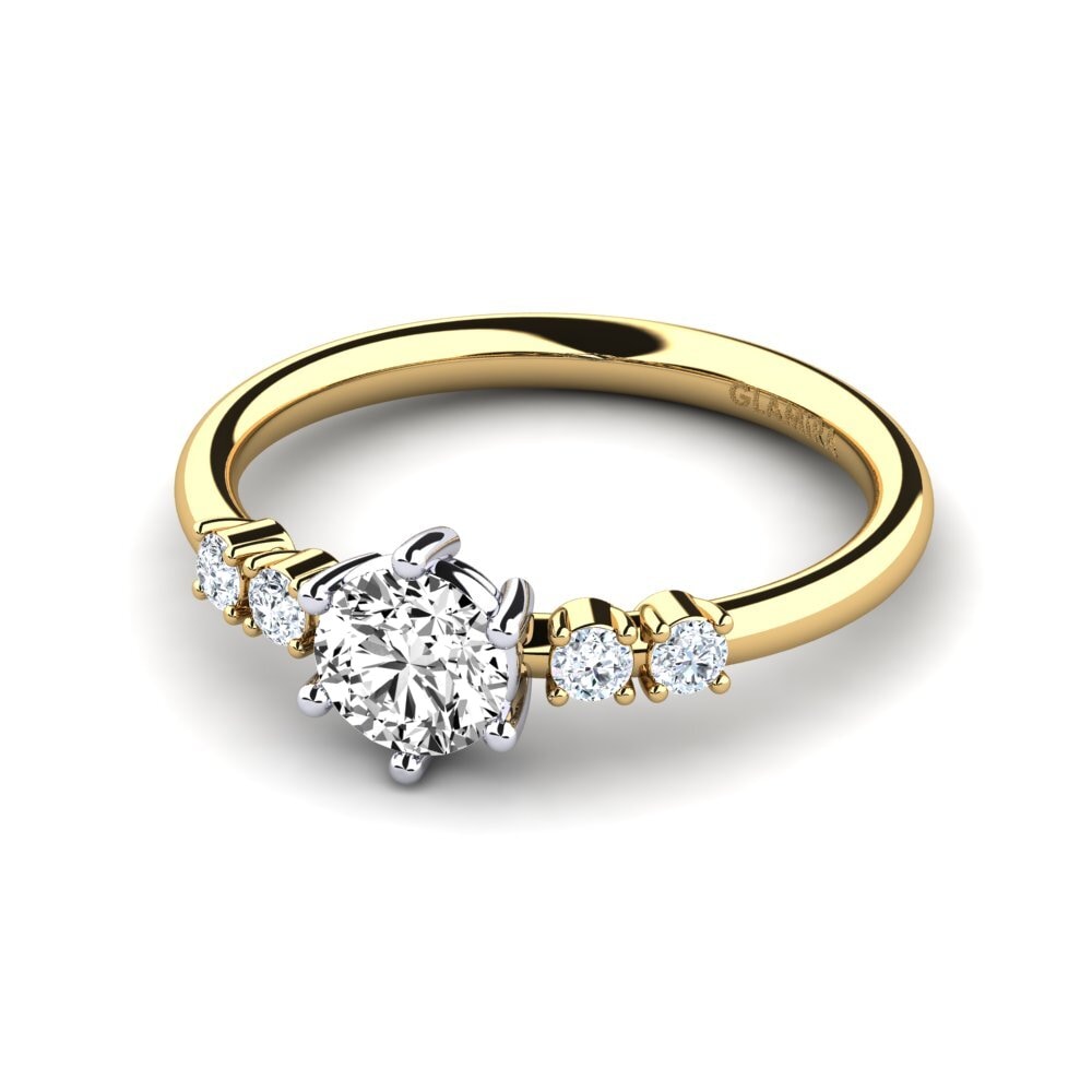 Vàng-Trắng 14K Đá Moissanite Nhẫn đính hôn Zanessa