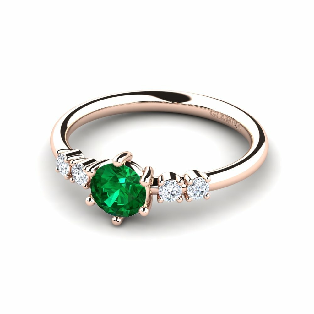 18k Rose Gold Emerald (Lab Created) Engagement Ring Zanessa