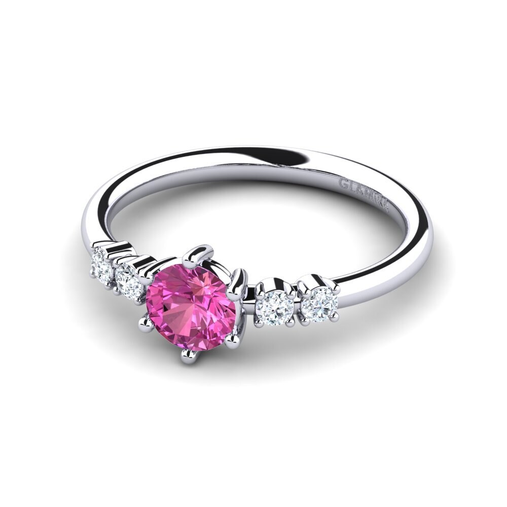 9ct White Gold Pink Topaz Engagement Ring Zanessa