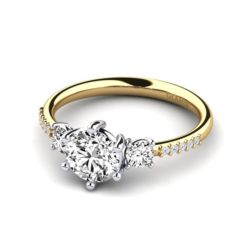 Vàng-Trắng 14K Đá Moissanite Nhẫn đính hôn Zanyria