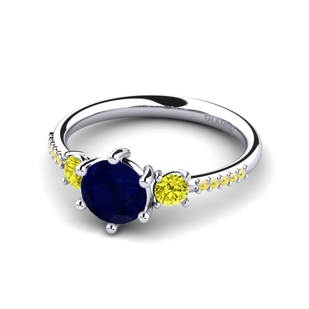 9ct White Gold Sapphire Engagement Ring Zanyria