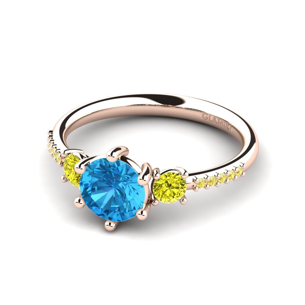 Topacio azul Anillo de compromiso Zanyria