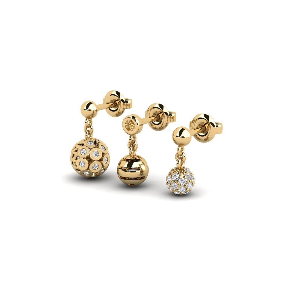 Brown Diamond Women's Earring Archery - SET