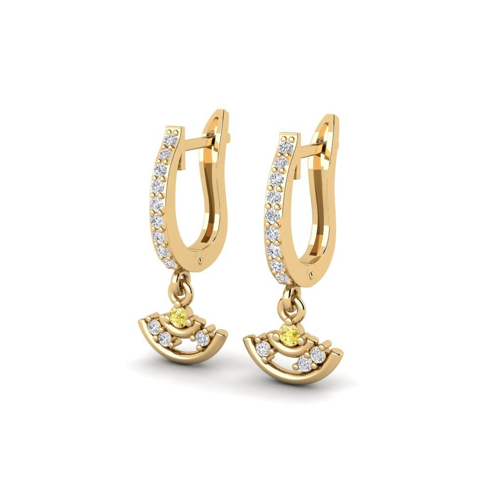 Yellow Sapphire Women's Earring Berpunk
