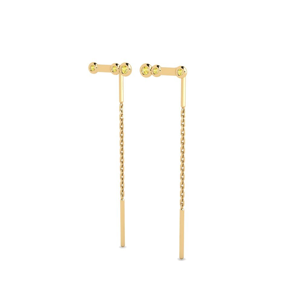 Yellow Sapphire Women's Earring Bhawlone - A