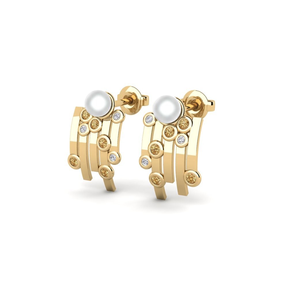 Brown Diamond Women's Earring Boul