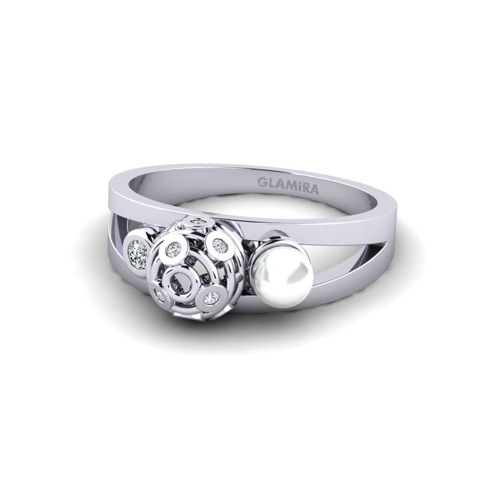 9k Oro Blanco Circonita Anillo Culmore