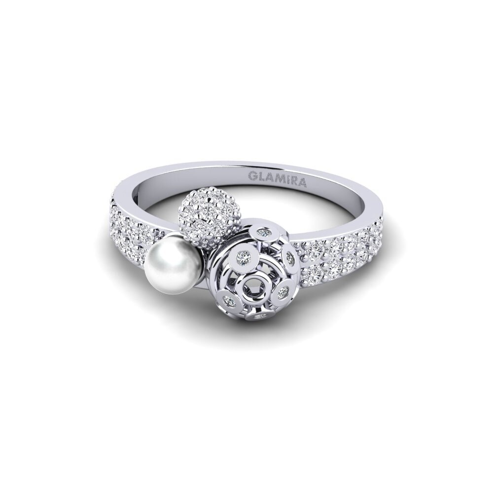 9k Oro Blanco Circonita Anillo Merchland