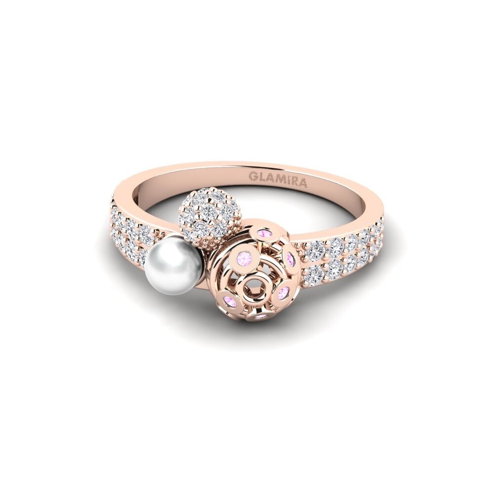 14k Oro Rosa Zafiro Rosado Anillo Merchland