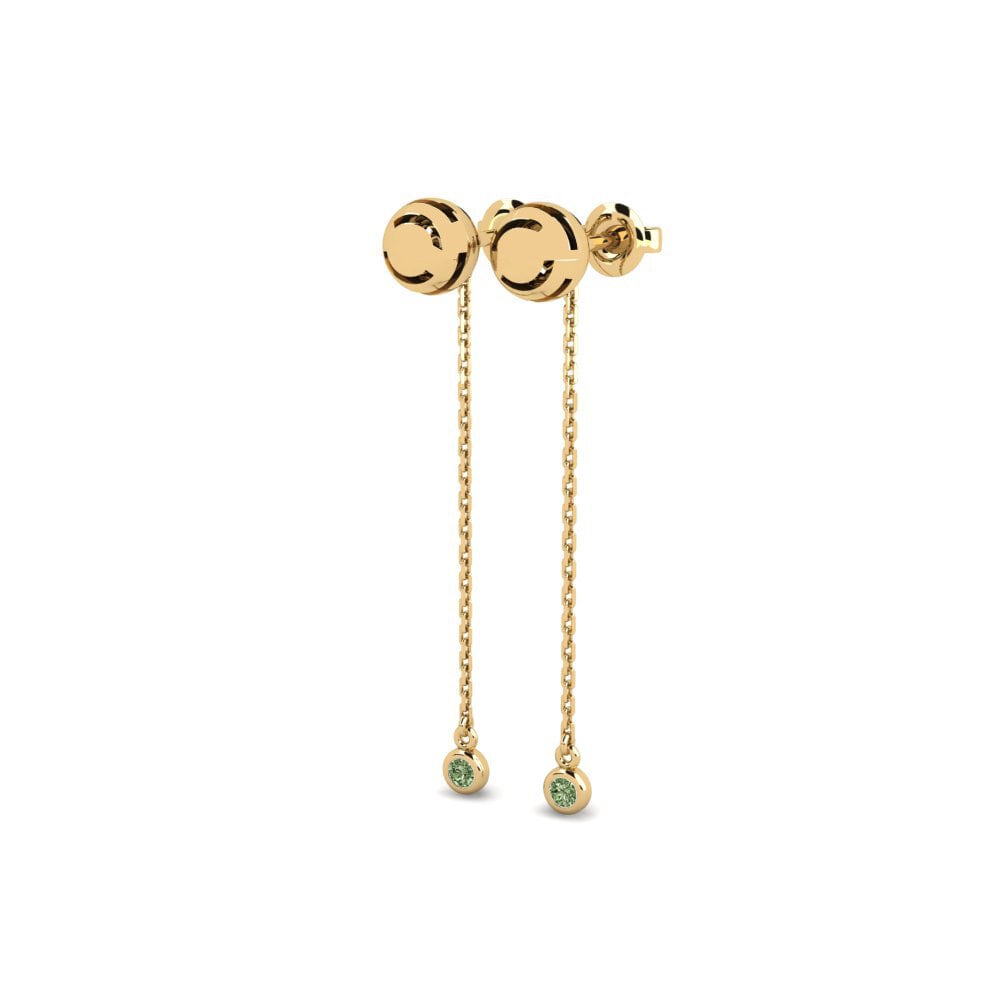Diamante Verde Brincos Feminino Pepys