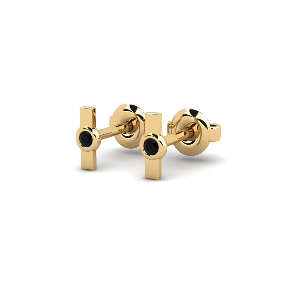 Saphir noir Boucle d'oreille femme Topka