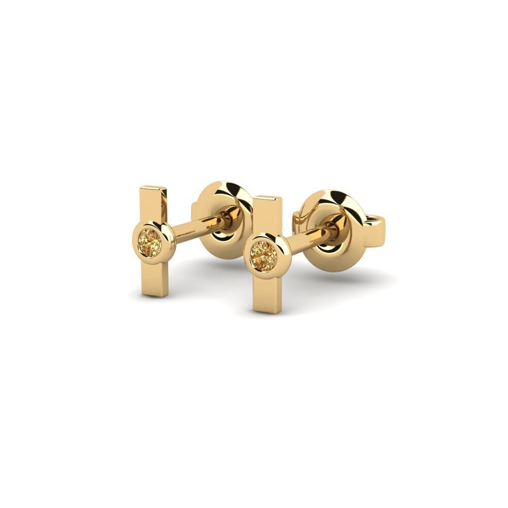 Diamant Brun Boucle d'oreille femme Topka