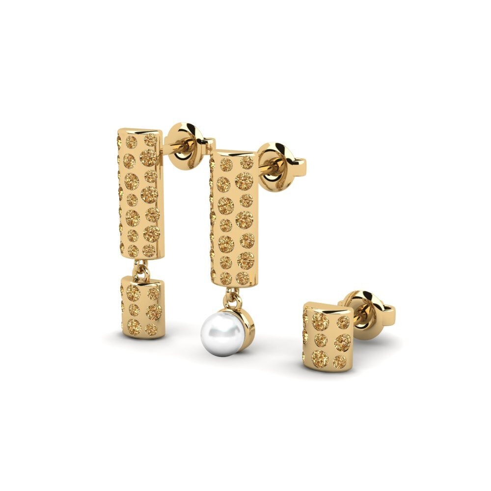 Brown Diamond Women's Earring Avlonya - SET
