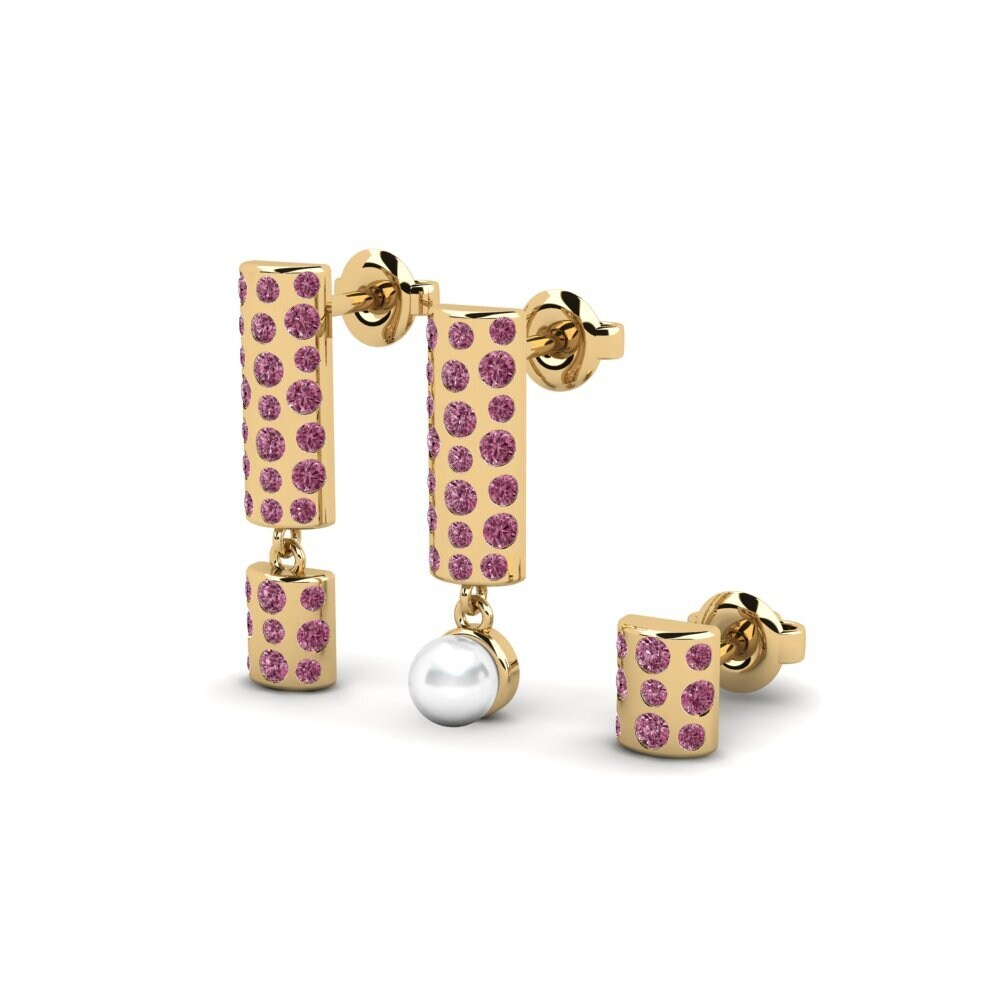 Granate Rhodolite Pendiente de mujer Avlonya - SET
