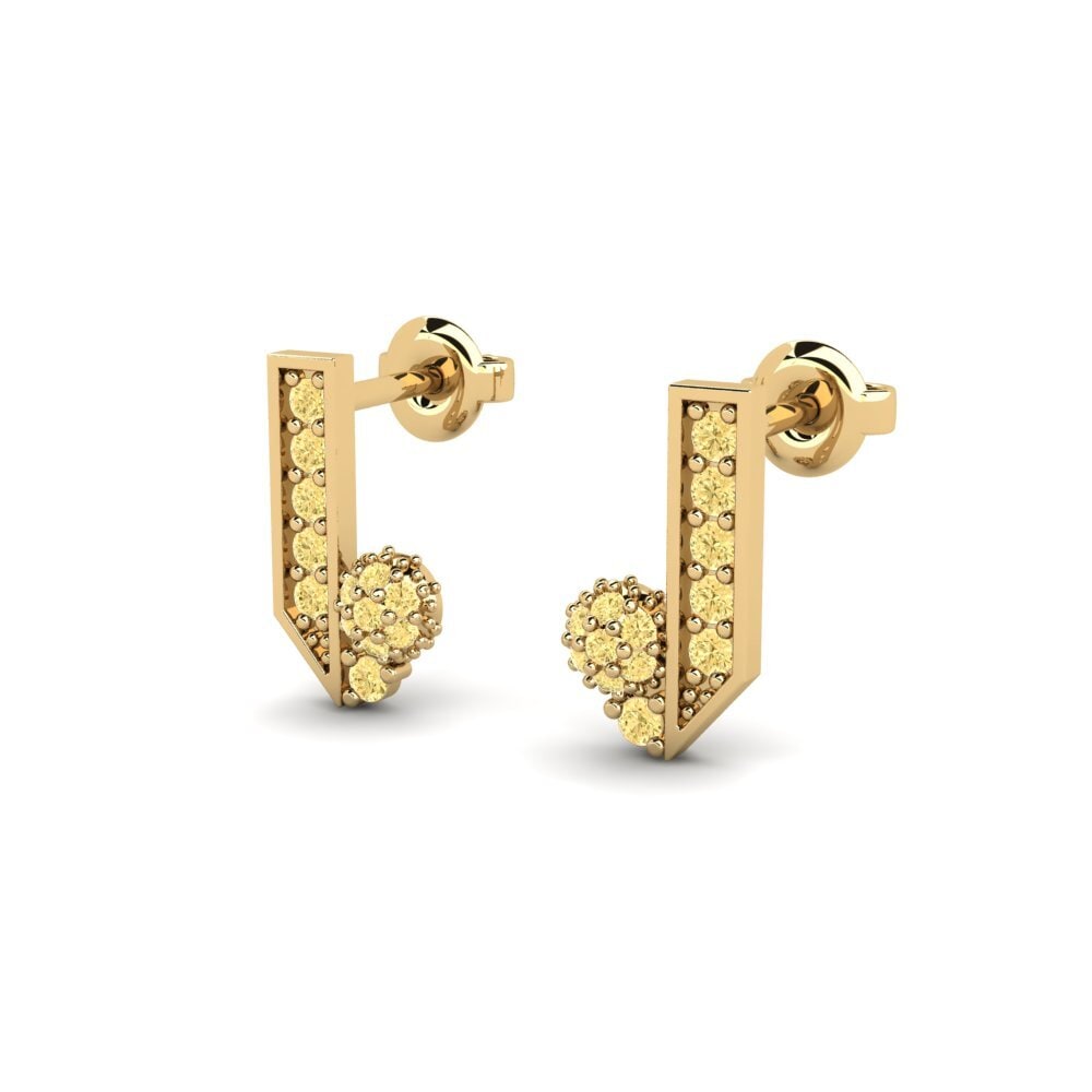 Diamante Amarillo Pendiente de mujer Begeisterung