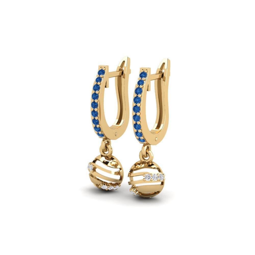 sapphire-zirconia Women's ต่างหู Bituen