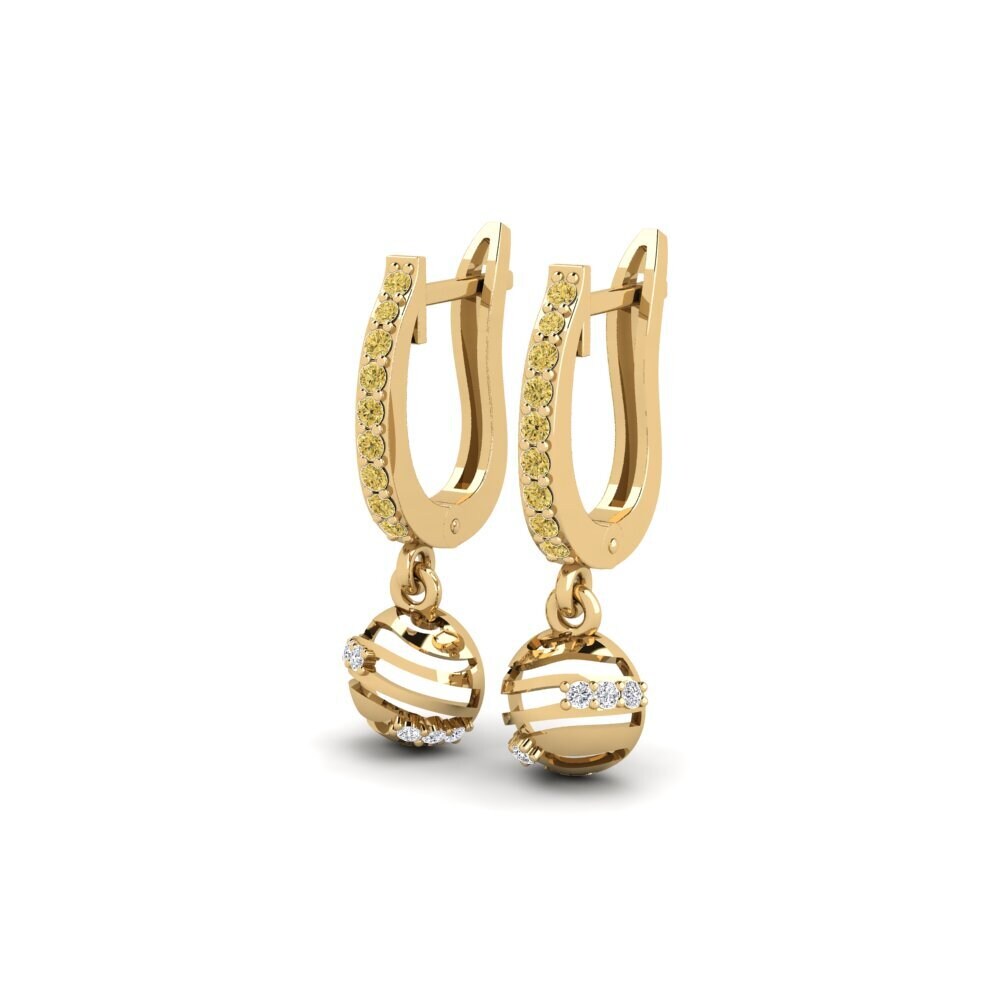 Diamante Amarillo Pendiente de mujer Bituen