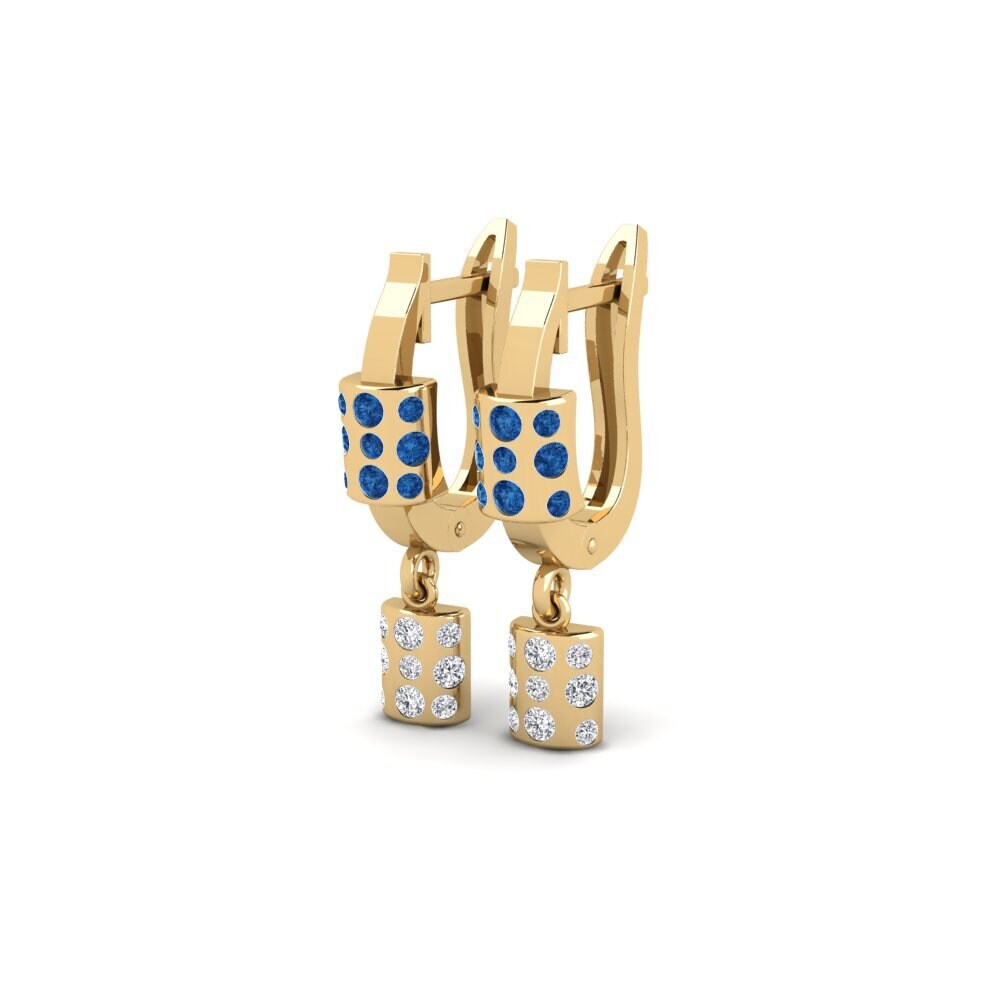 sapphire-zirconia Women's ต่างหู Czarne