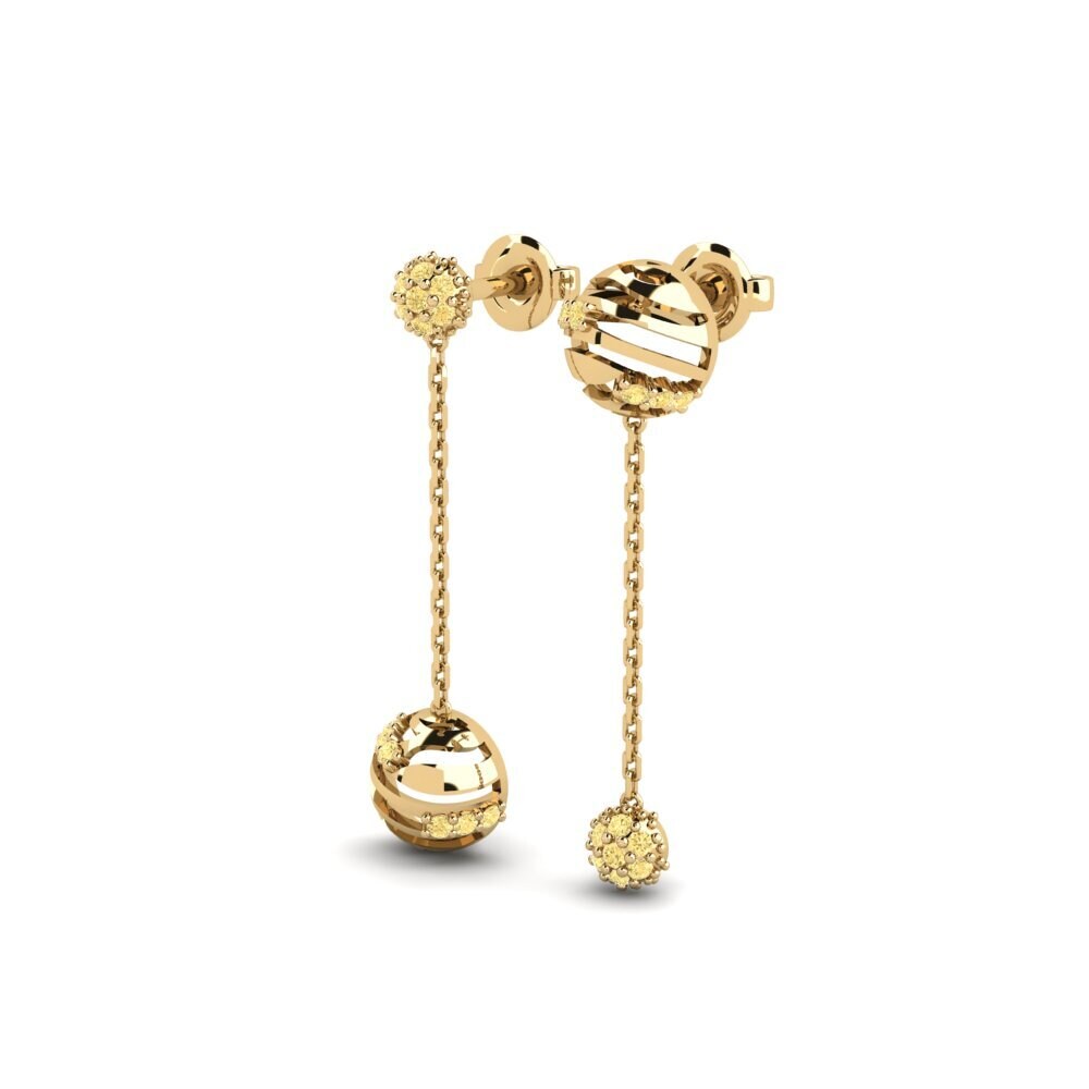 Diamante Amarillo Pendiente de mujer Erregtheit