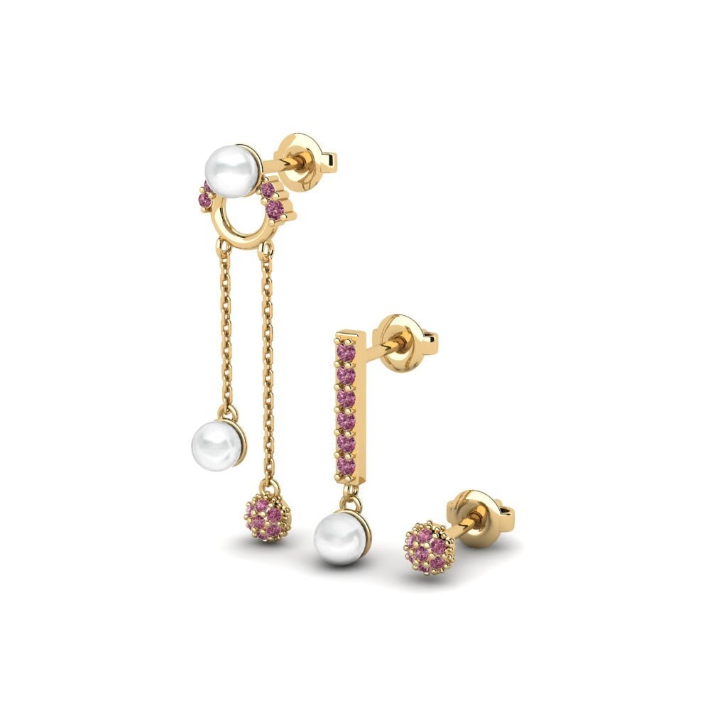 Granate Rhodolite Pendiente de mujer Geschichte - SET
