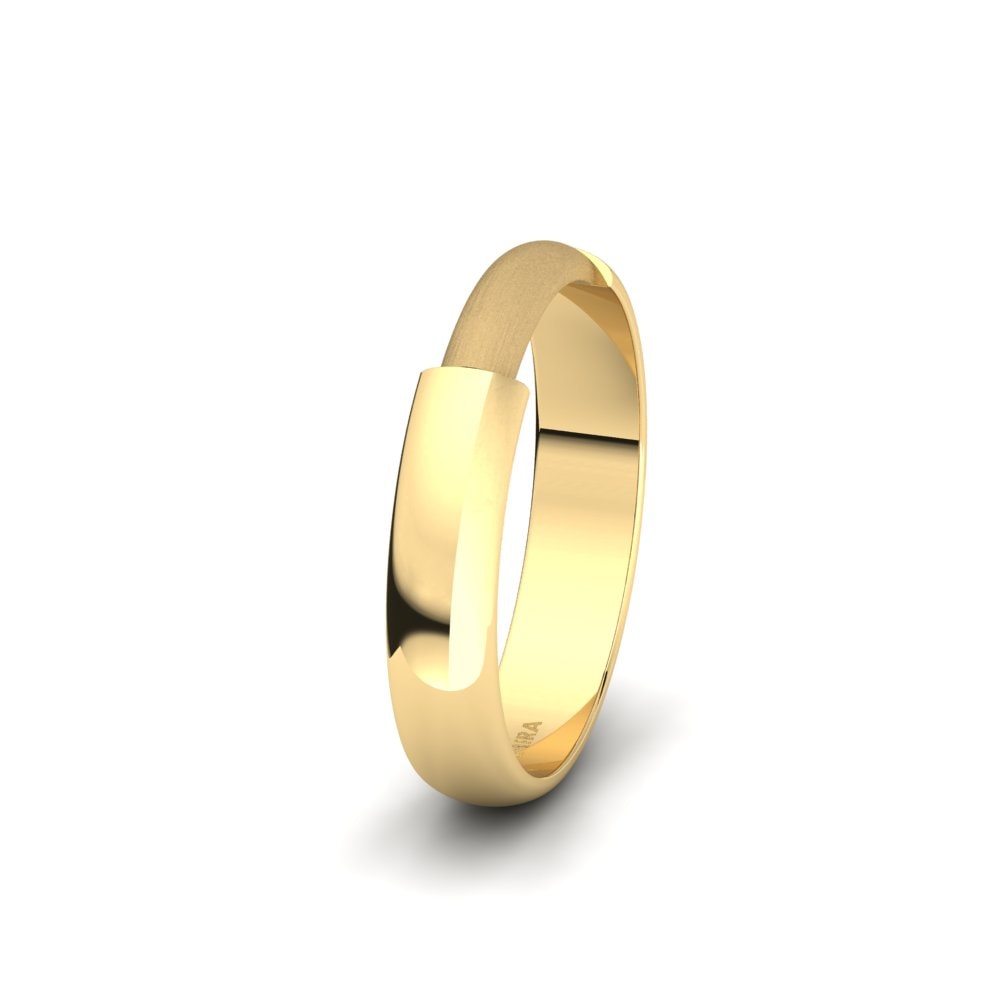 14k Oro Amarillo Anillo Boda Hombre Landschap