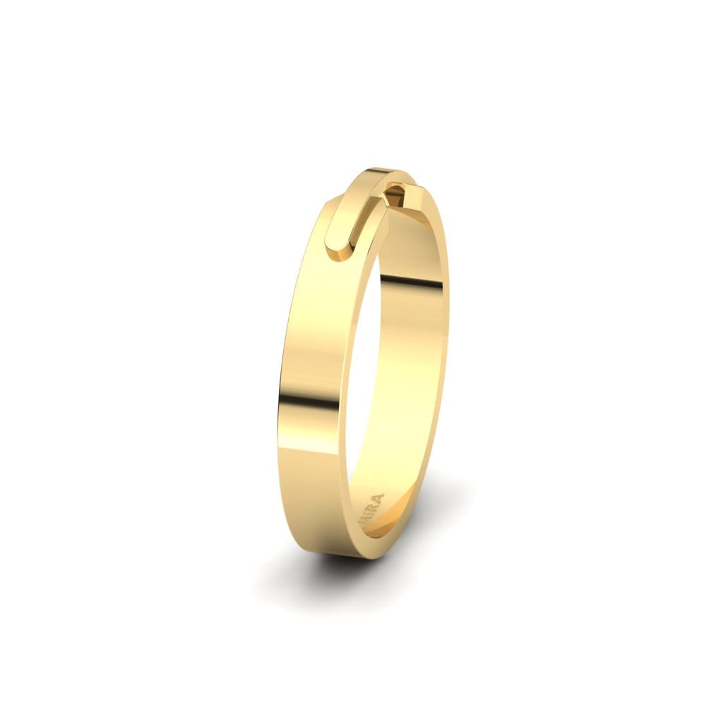 14k Oro Amarillo Anillo Boda Hombre Nyvessa
