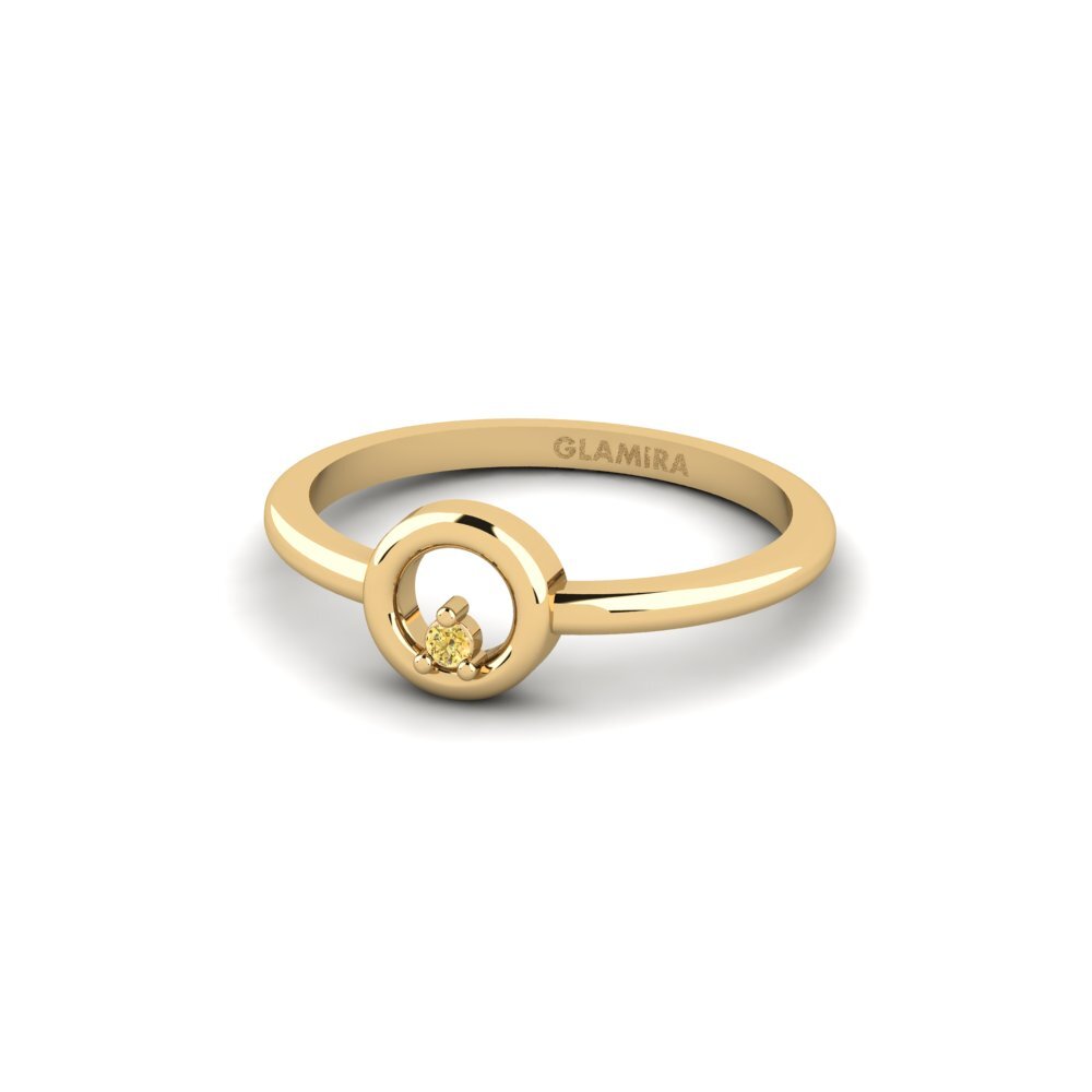 Diamante Amarelo Anel mindinho Berolle