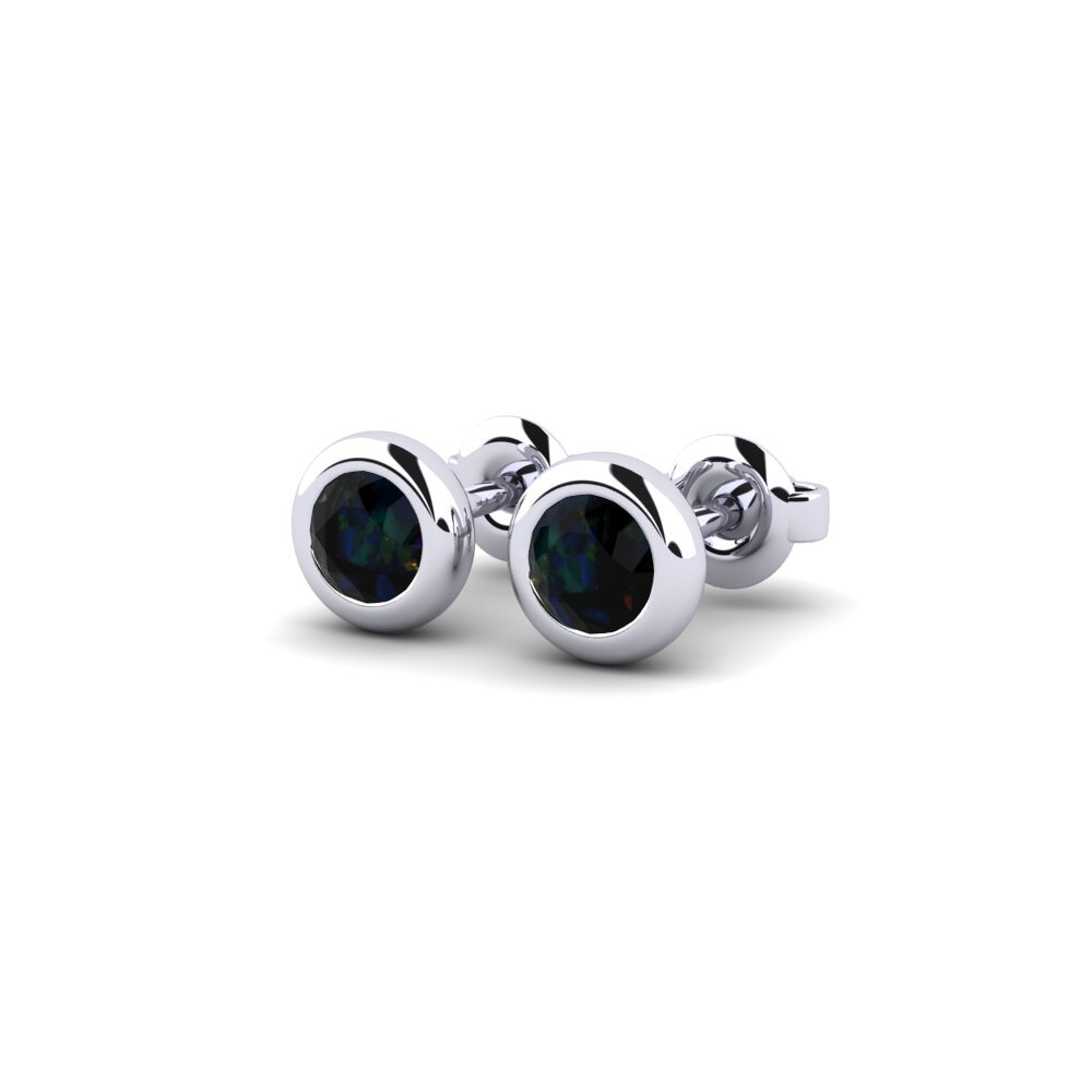 Oro Bianco 375 Opale Nero Orecchino da donna Burbuja